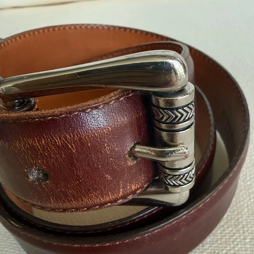 Martin Dingman Brown Leather Men’s Belt Size 32